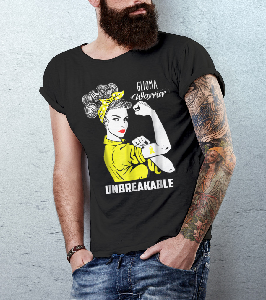 Glioma Warrior Unbreakable Awareness Ribbon T-Shirt