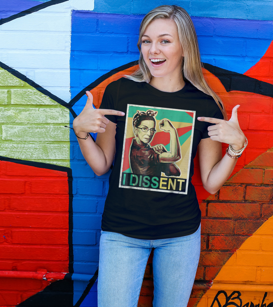 I Dissent Vintage RBG Ruth Bader Ginsburg Unbreakable Rosie The Riveter T-Shirt