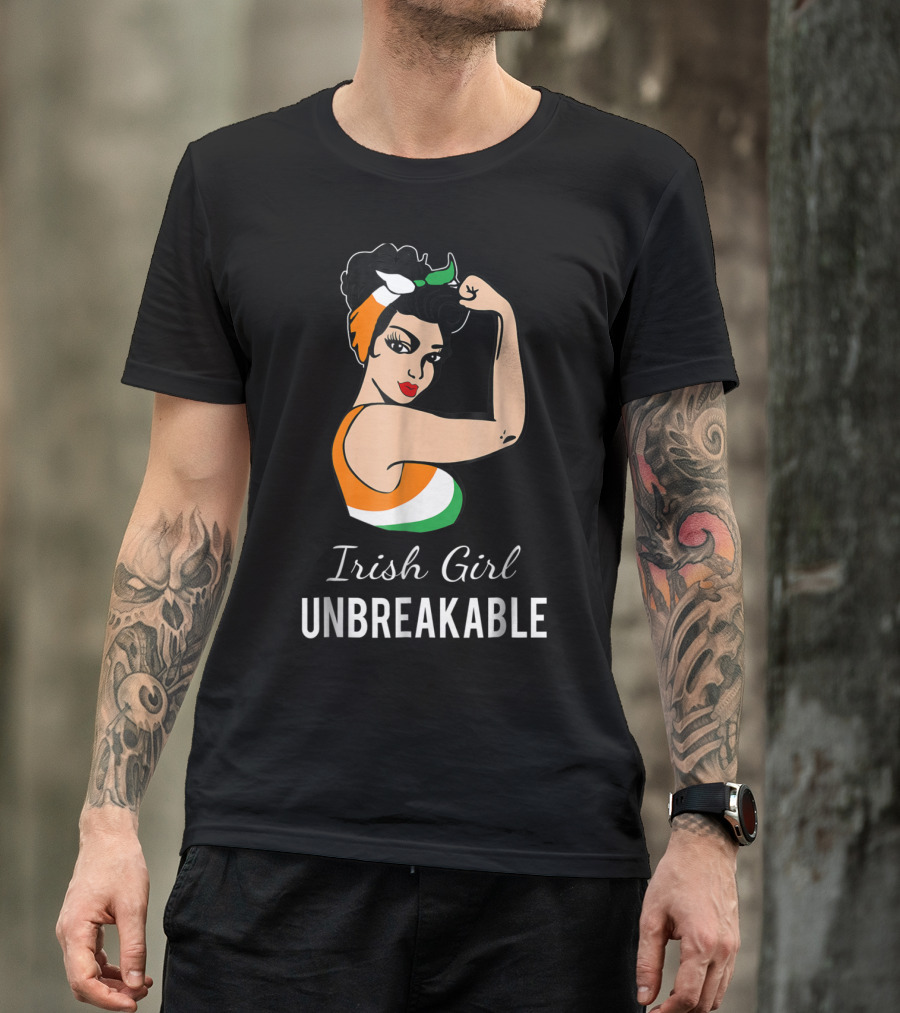 Irish Girl Unbreakable Strong Woman Empowerment T-Shirt