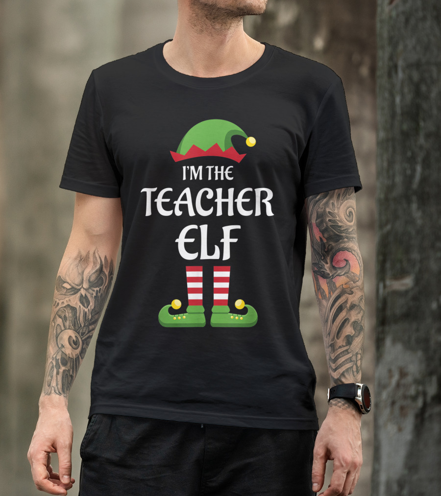 I'm The Teacher Elf Family Christmas Matching Pajama Group T-Shirt