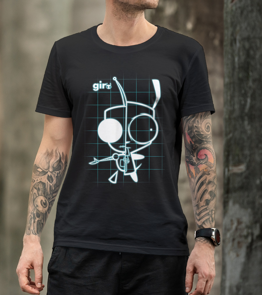 Invader Zim Gir Blueprint Grid T-Shirt
