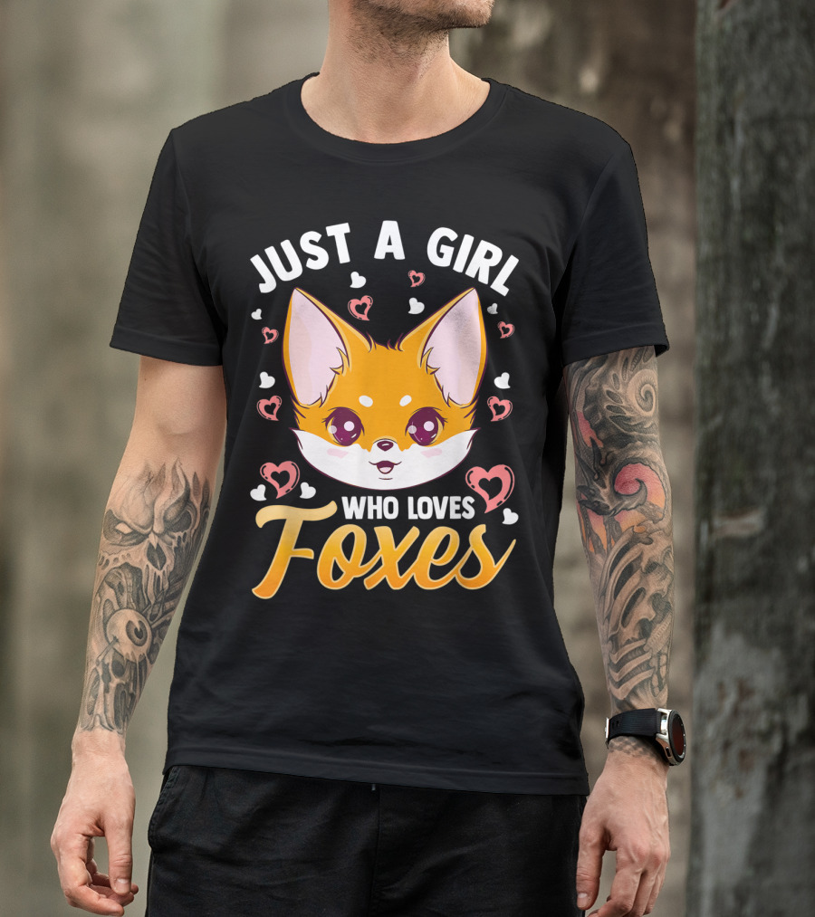 Just A Girl Who Loves Foxes Cute Fox Heart T-Shirt
