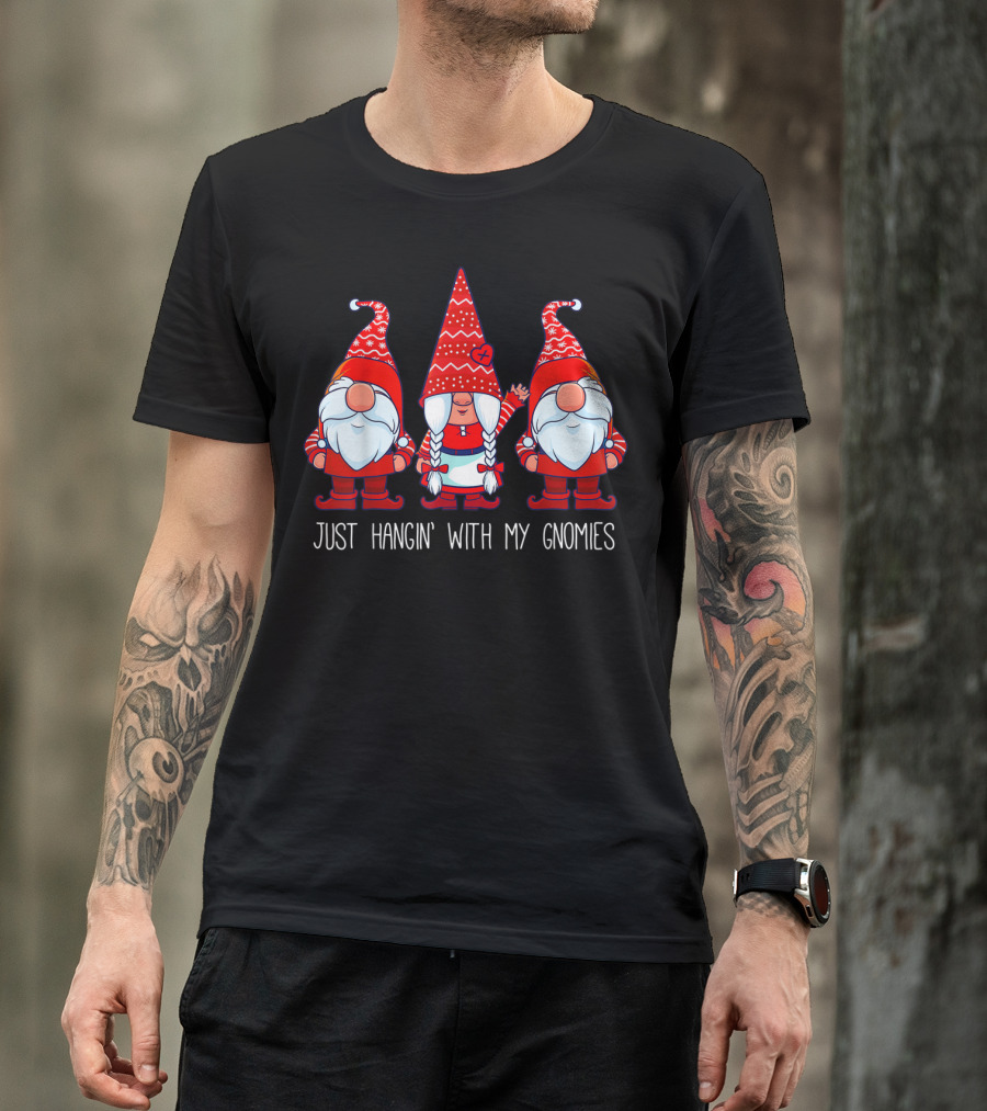 Just Hangin' With My Gnomies Red And White Trio T-Shirt