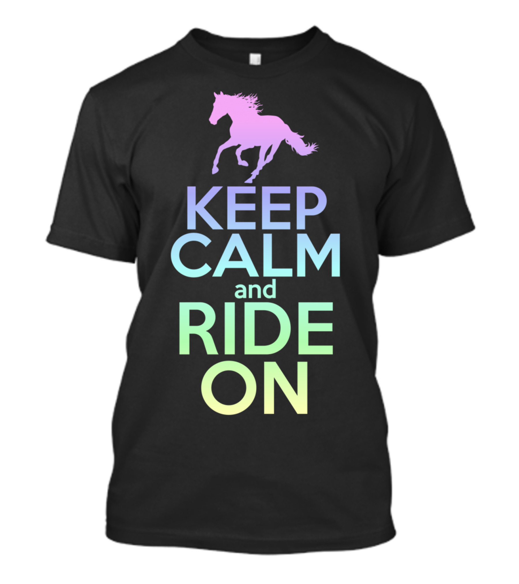 Keep Calm And Ride On Horse Silhouette Equestrian T-Shirt