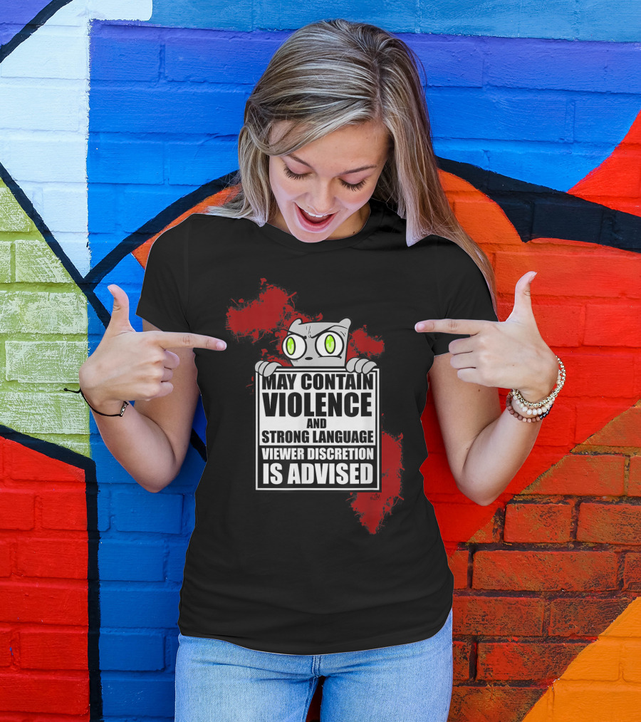 May Contain Violence Strong Language Viewer Discretion Is Advised Foamy The Squirrel T-Shirt
