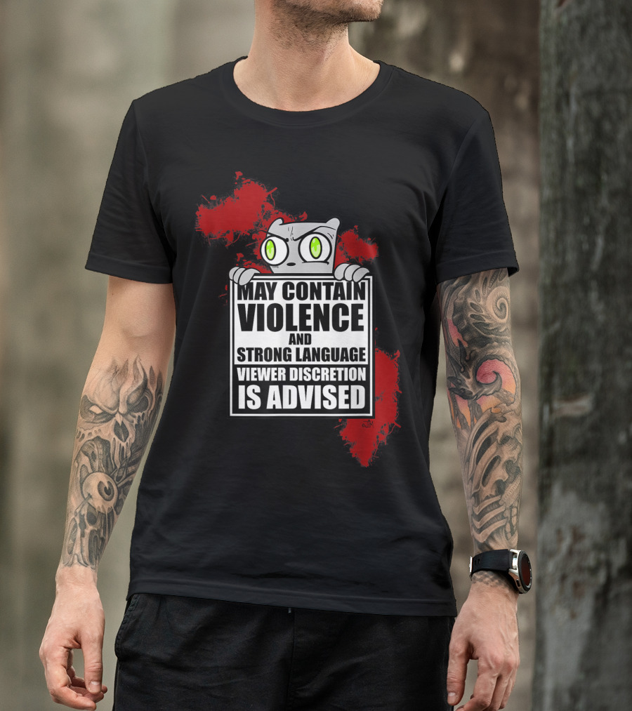 May Contain Violence Strong Language Viewer Discretion Is Advised Foamy The Squirrel T-Shirt
