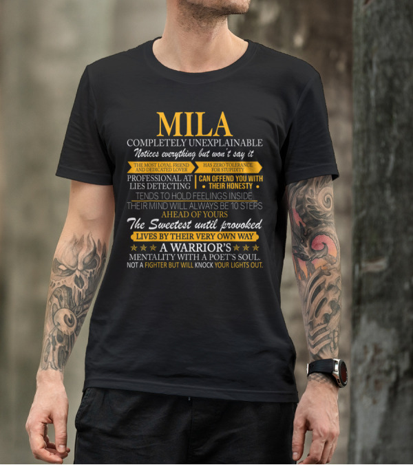 Mila Completely Unexplainable Warrior Mentality Poet's Soul Honesty T-Shirt
