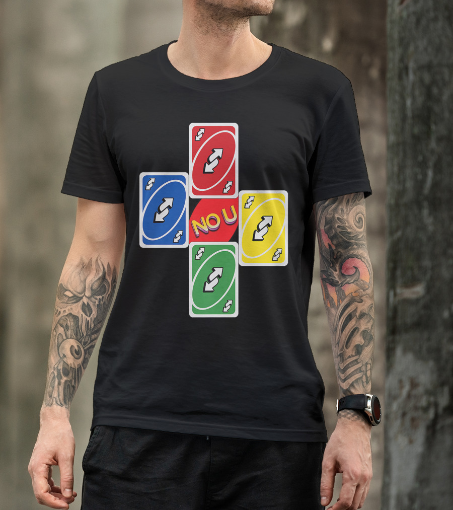 No U Reverse Card Cross Multicolor T-Shirt