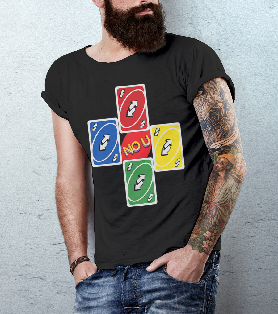 No U Reverse Card Cross Multicolor T-Shirt