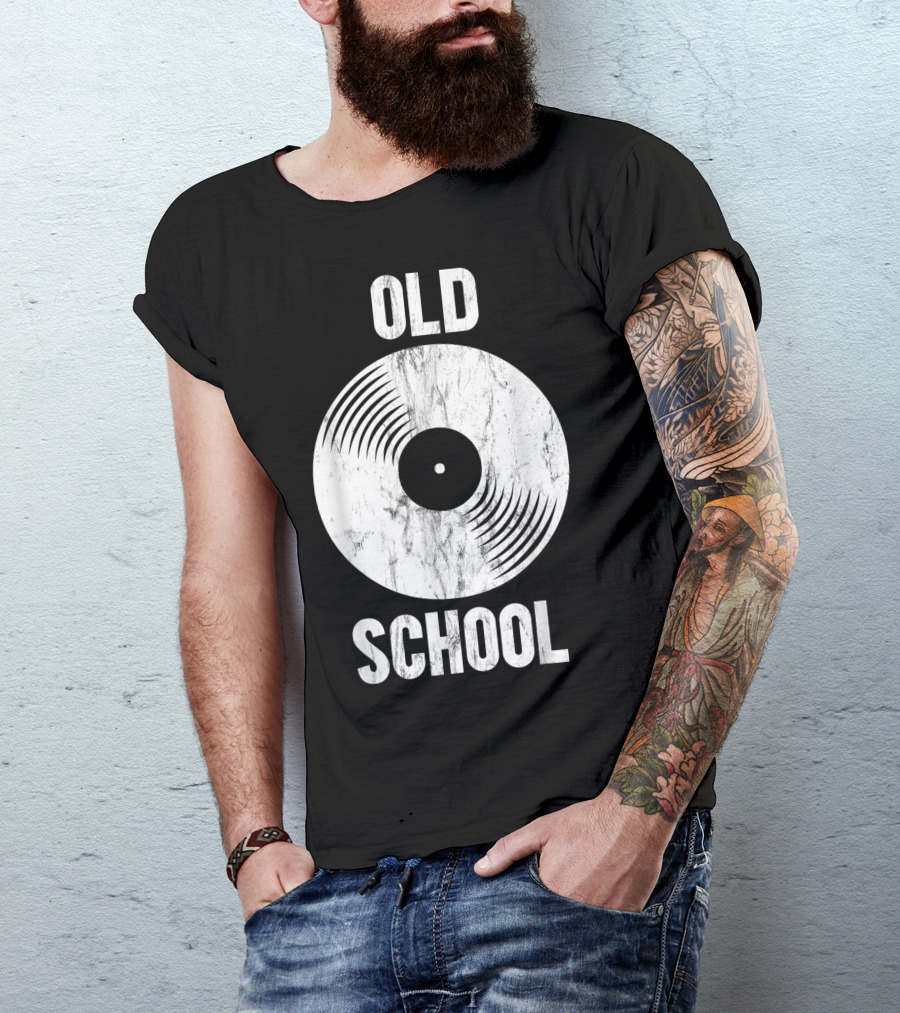 Old School Vinyl Record Retro Music Style Vintage Look T-Shirt