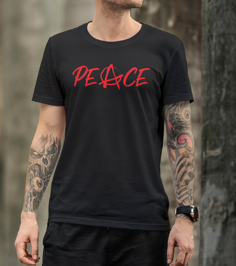 Peace Anarchy Anarcho Communism Mutualism Symbol Text T-Shirt