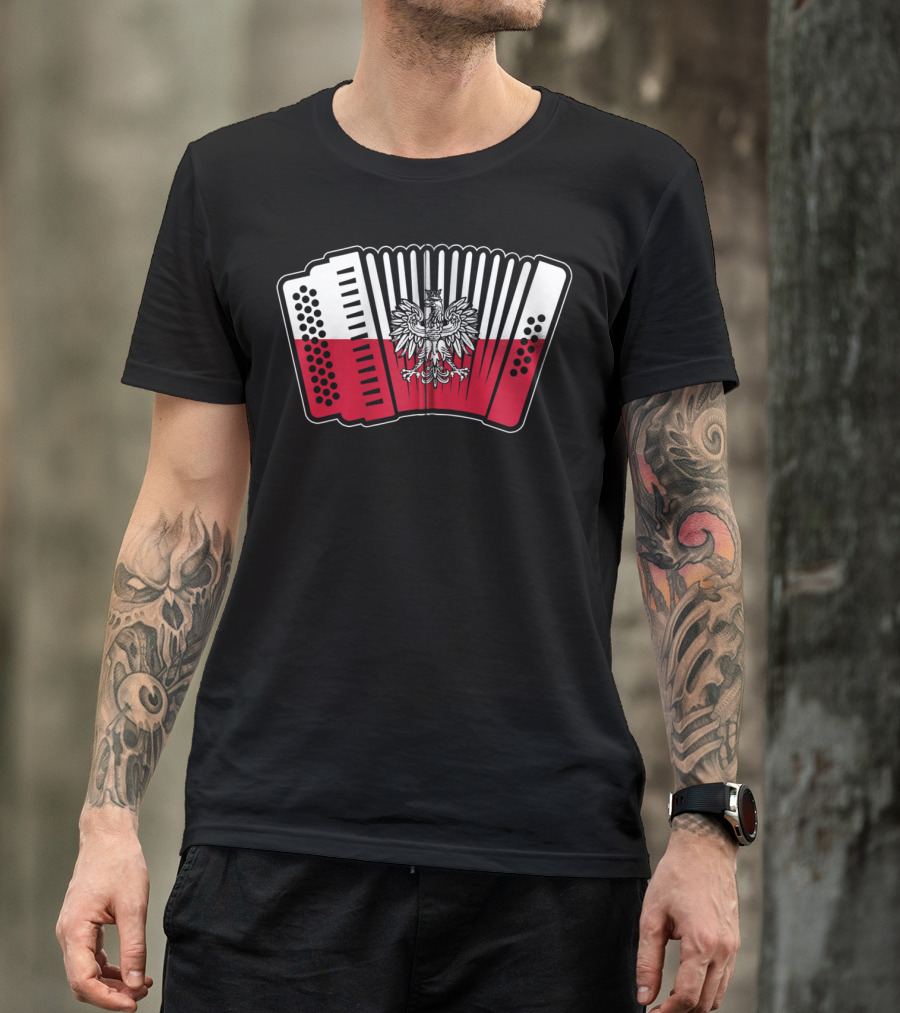 Polish Flag Eagle Accordion Polska T-Shirt