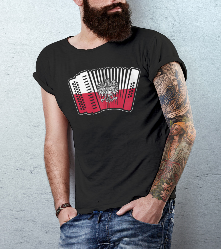 Polish Flag Eagle Accordion Polska T-Shirt