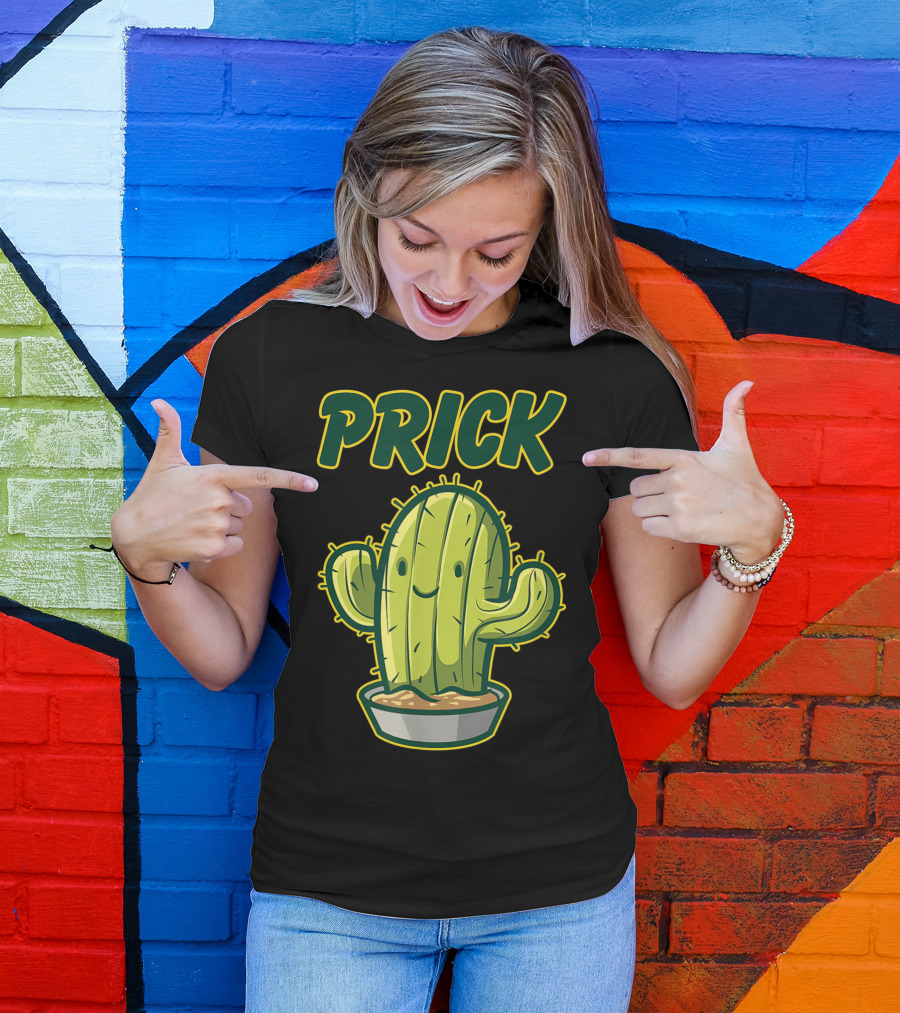 Prick Happy Smiley Cactus Epic Gag T-Shirt