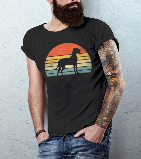 Retro Sunset Style Great Dane T-Shirt