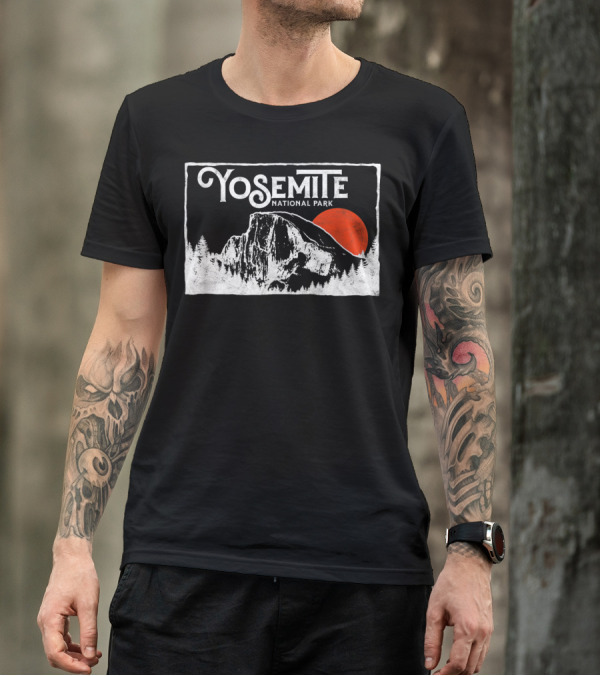 Yosemite National Park Half Dome Retro Sun T-Shirt