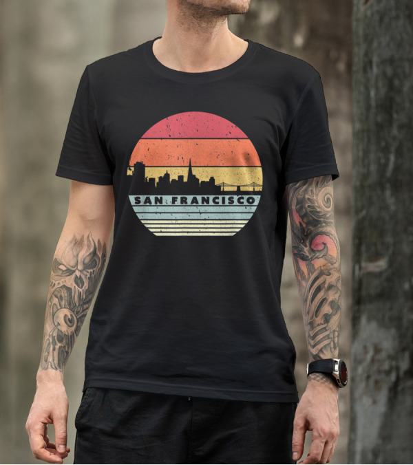 San Francisco Vintage Skyline Souvenir USA T-Shirt