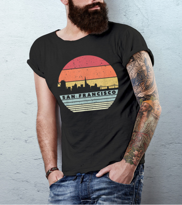 San Francisco Vintage Skyline Souvenir USA T-Shirt
