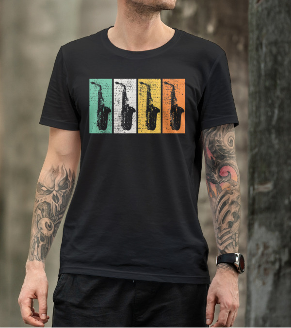 Retro Saxophone Pop Art Marching Band Sax T-Shirt