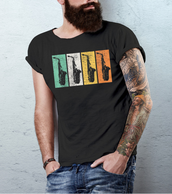 Retro Saxophone Pop Art Marching Band Sax T-Shirt