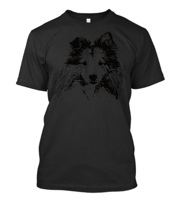 Shetland Sheepdog Outline Sketch T-Shirt