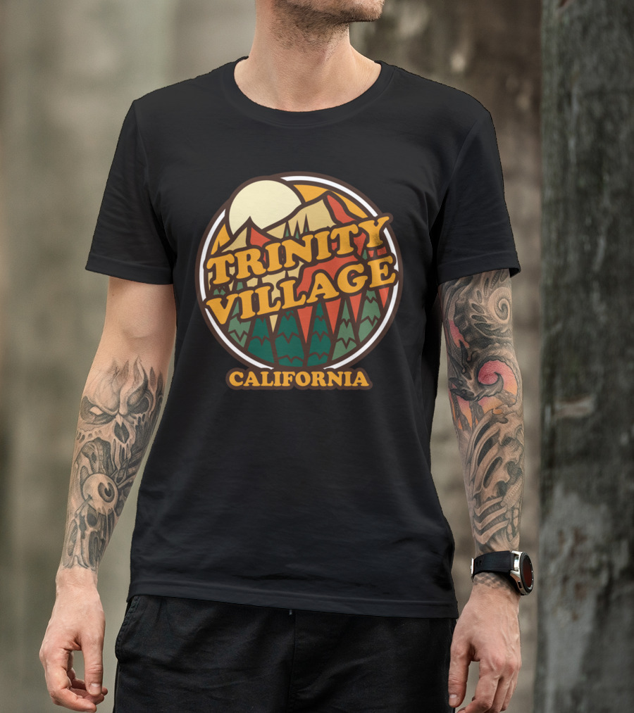 Trinity Village California Vintage Mountain Scenery T-Shirt