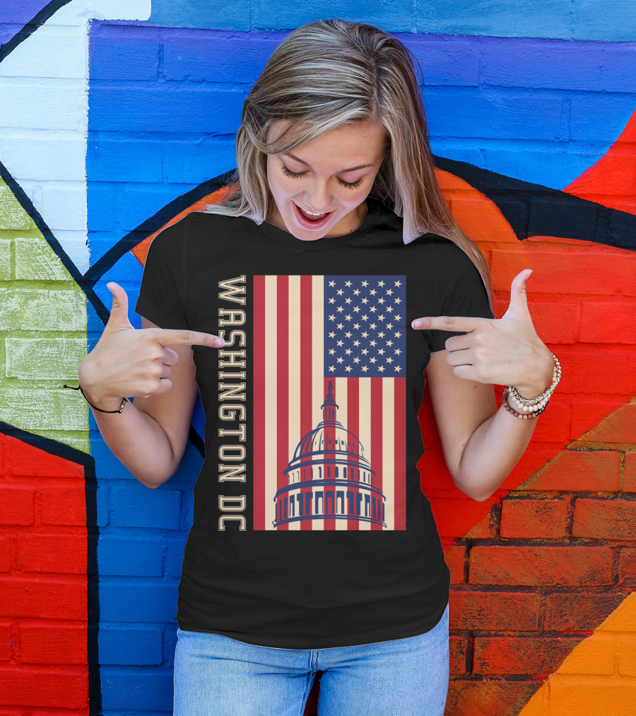Washington DC American Flag Capitol Building T-Shirt