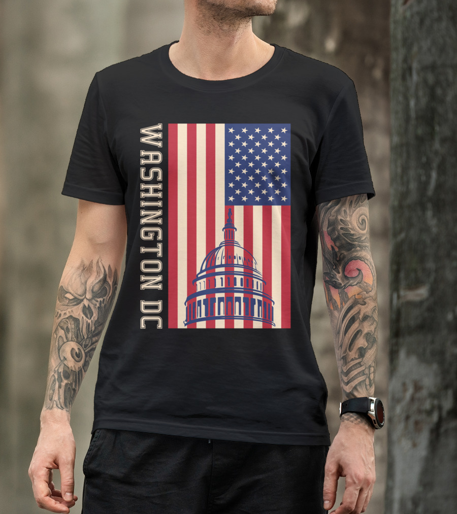 Washington DC American Flag Capitol Building T-Shirt
