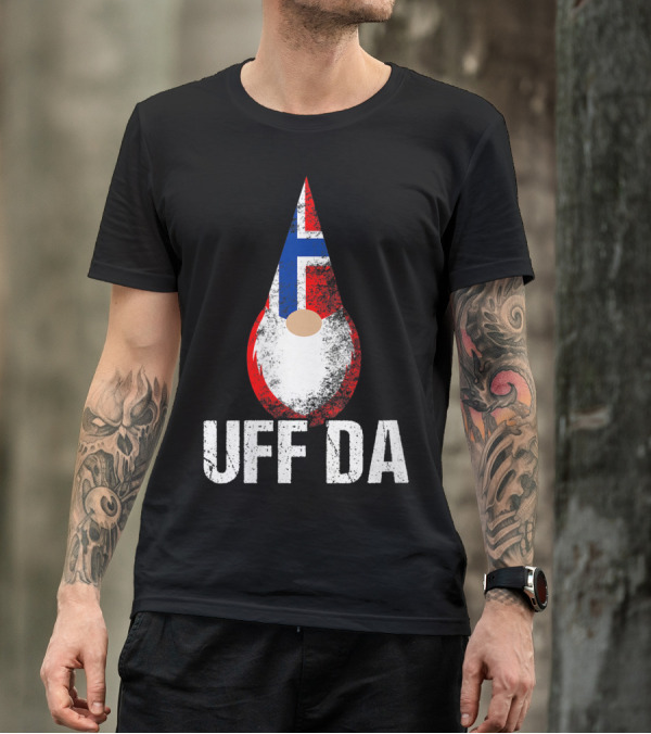 Uff Da Norwegian Flag Gnome Norway Tomte T-Shirt