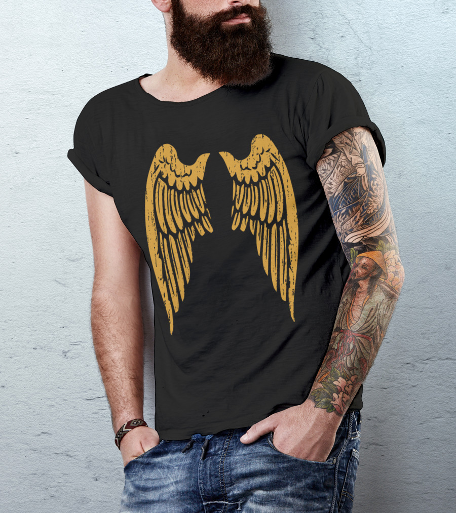 Gold Angel Wings Back T-Shirt