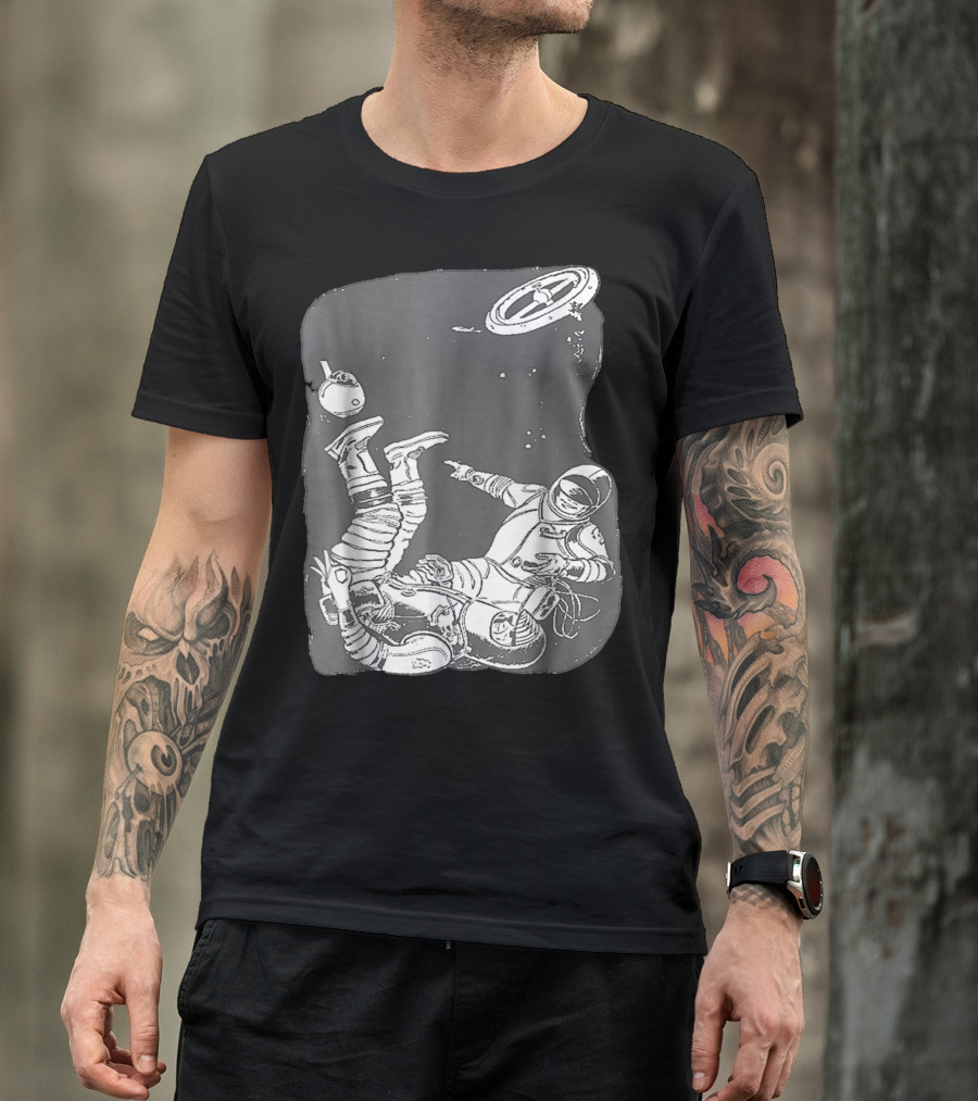 Astronaut Playing Circle Game In Space Prank Meme T-Shirt