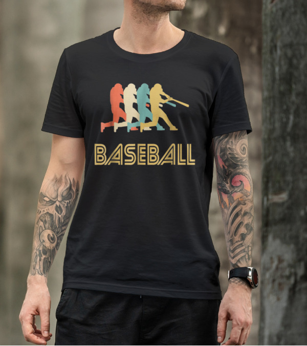 Baseball Batter Pop Multicolor Swing T-Shirt