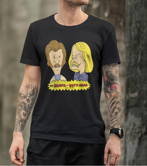 MTV Beavis And Butt-Head Seventies Mustaches Retro Look By Mike Judge T-Shirt