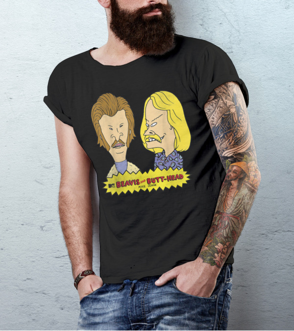 MTV Beavis And Butt-Head Seventies Mustaches Retro Look By Mike Judge T-Shirt