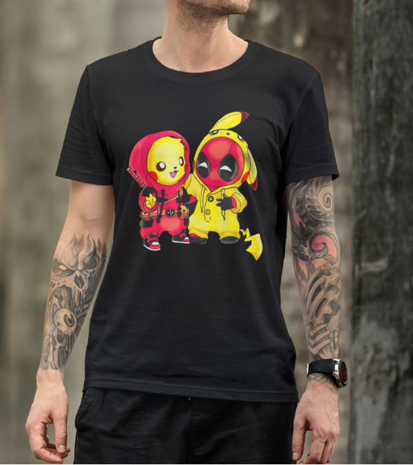 Cute Pikapool Pikachu Deadpool Mashup Hoodie Characters T-Shirt