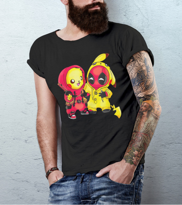Cute Pikapool Pikachu Deadpool Mashup Hoodie Characters T-Shirt
