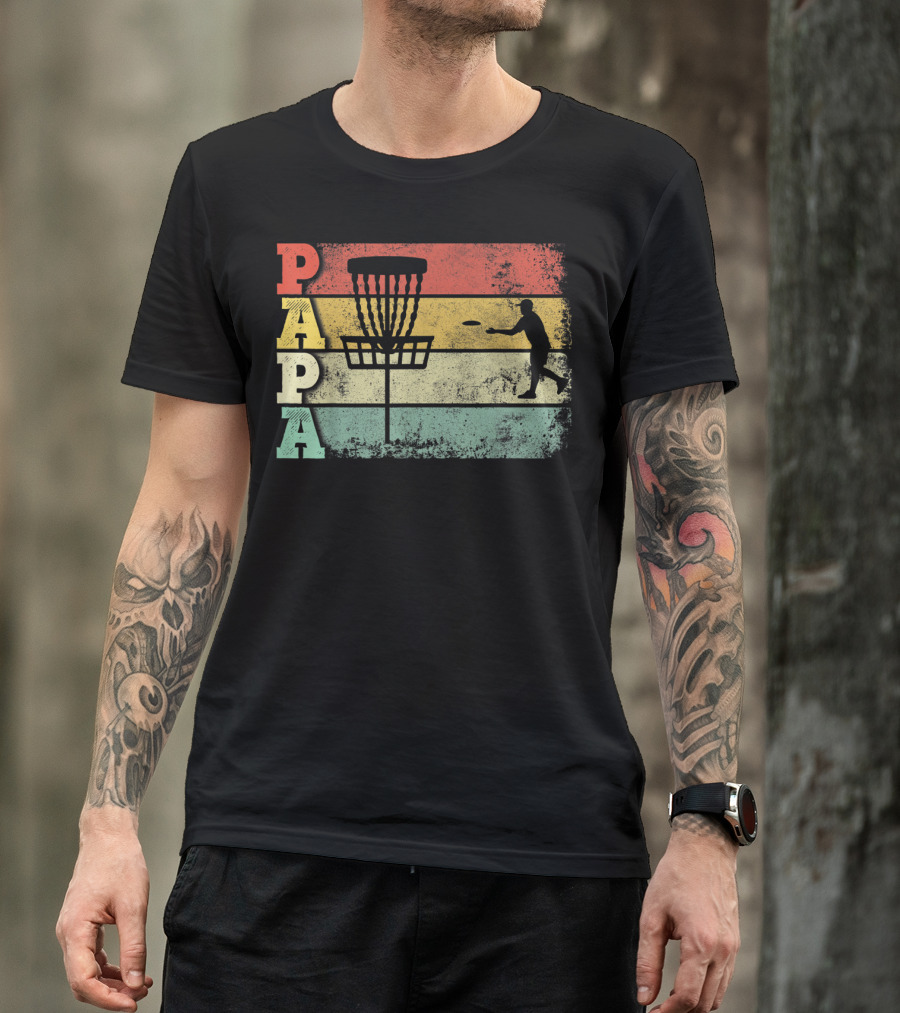 Papa Vintage Disc Golf Dad T-Shirt