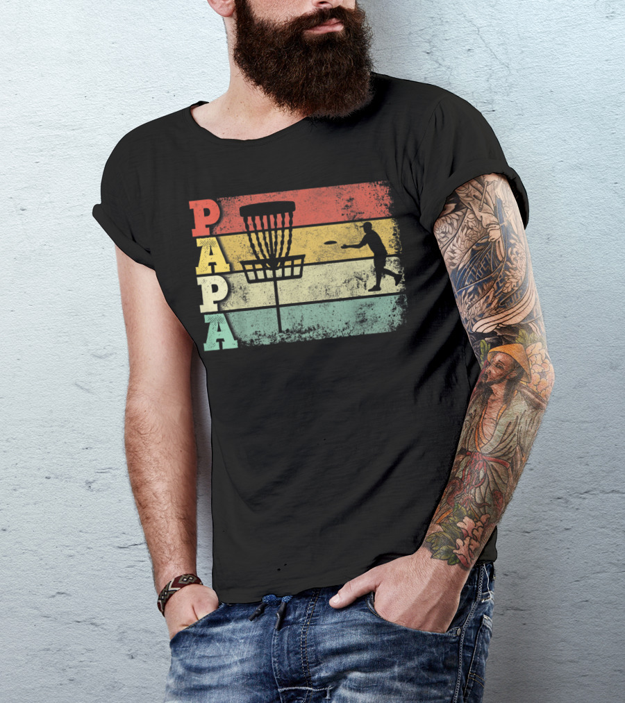 Papa Vintage Disc Golf Dad T-Shirt
