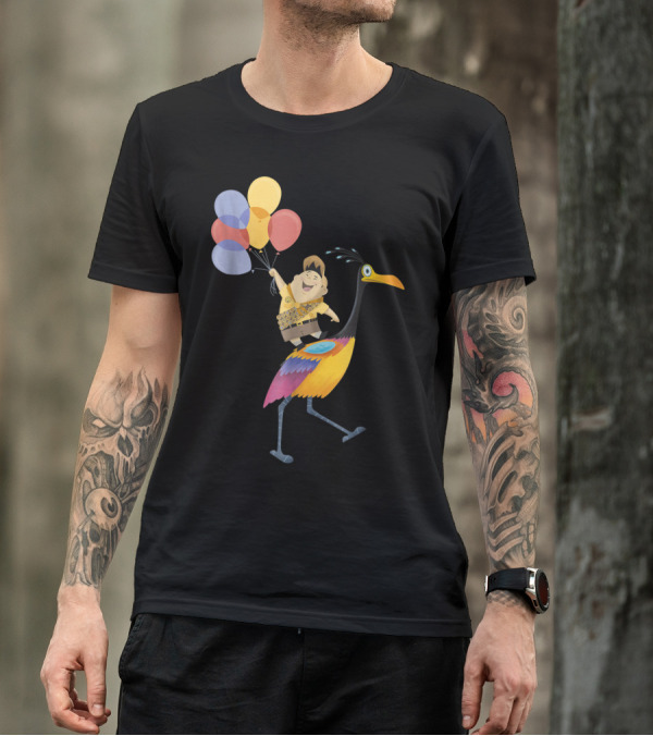 Russell Riding Kevin With Balloons Disney Pixar Up T-Shirt