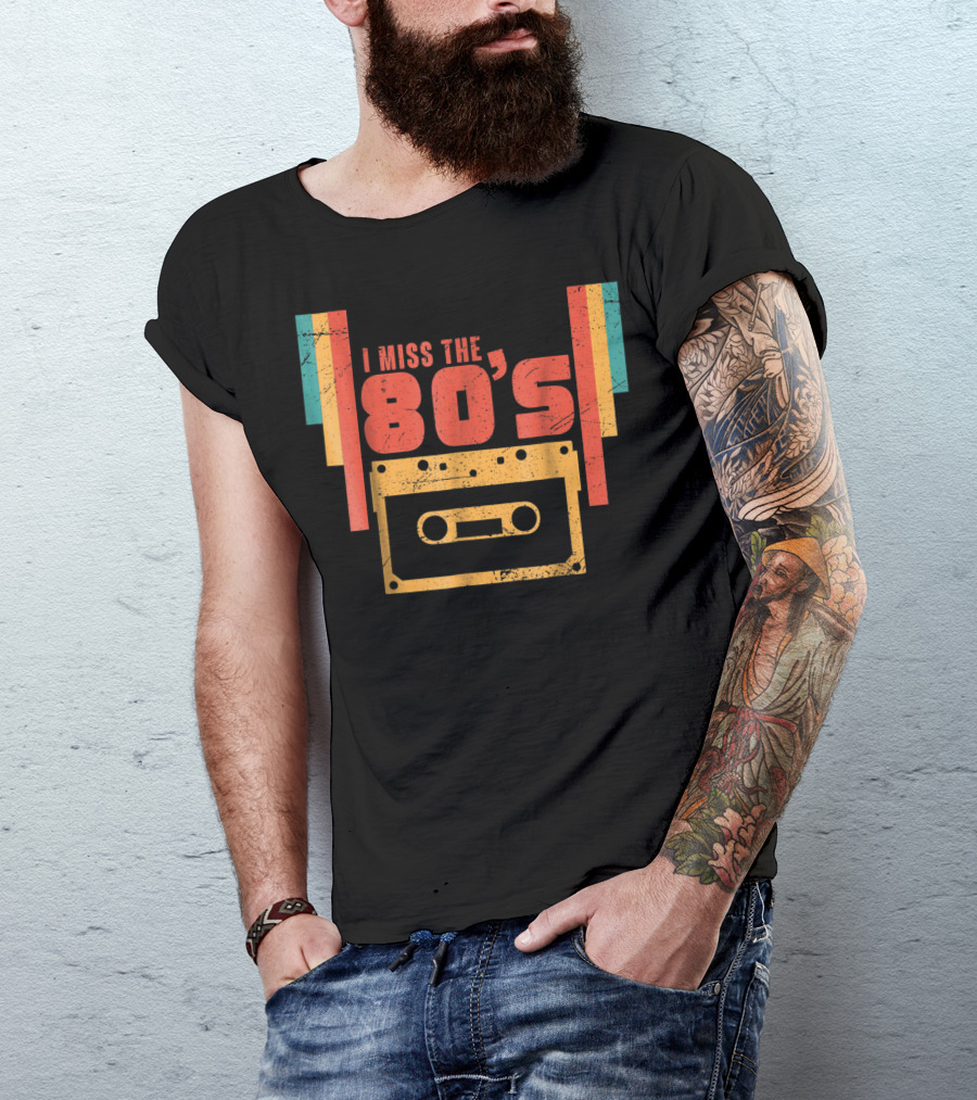 I Miss The 80s Vintage Eighties Music Cassette Tape T-Shirt