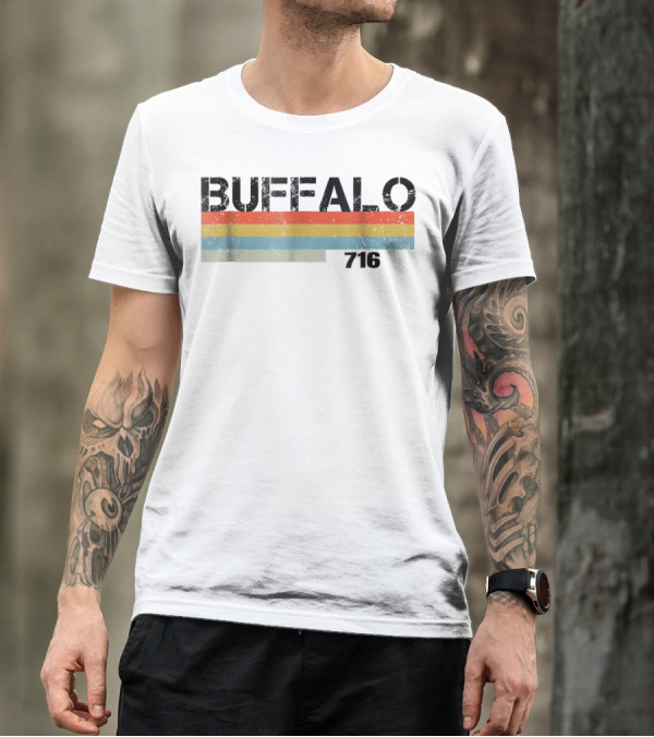 Buffalo 716 Vintage 1980s Striped T-Shirt