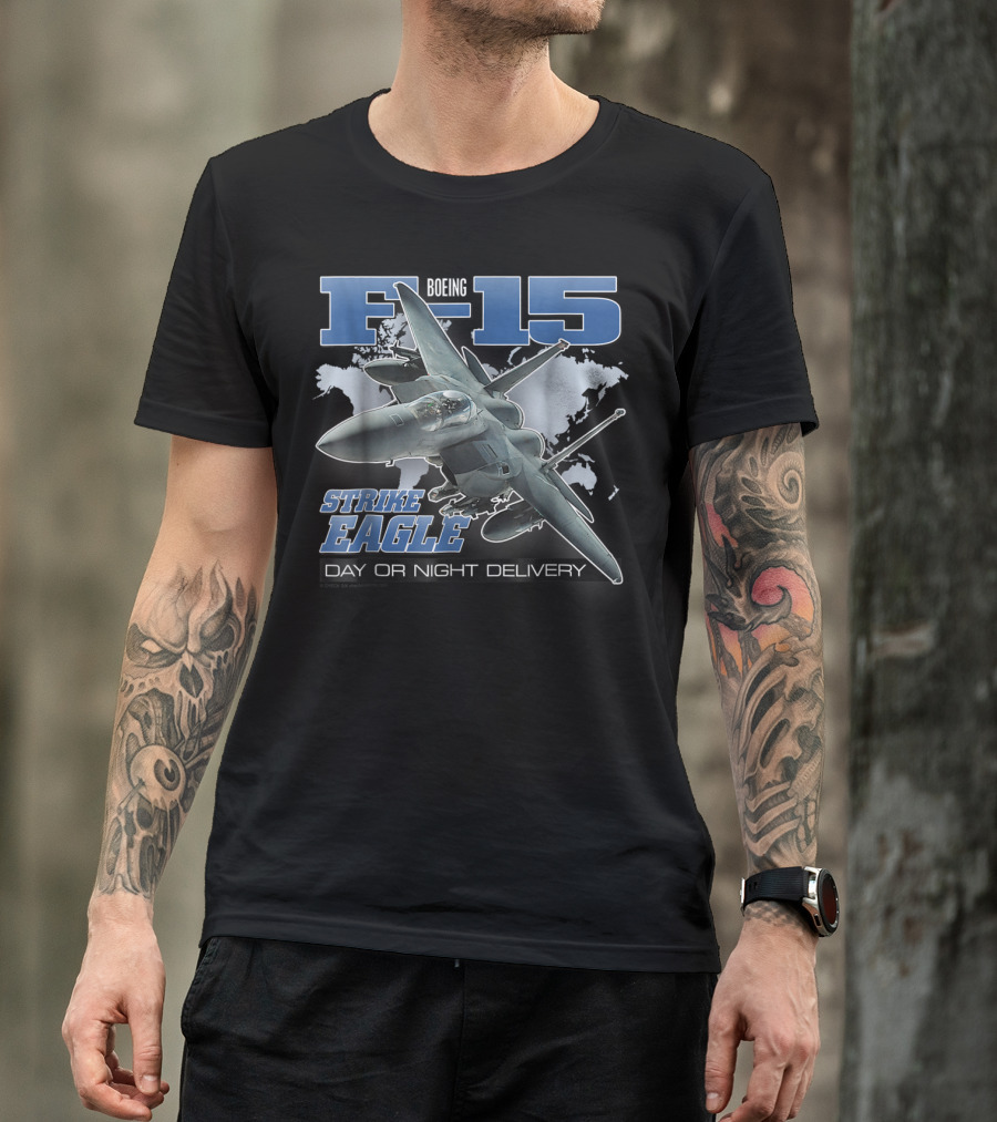 Boeing F-15 Strike Eagle Day Or Night Delivery Jet T-Shirt