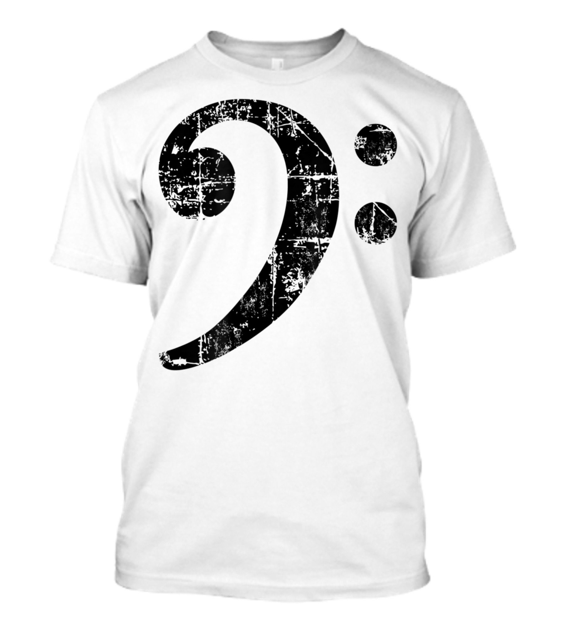 Vintage Black Bass Clef Bassist Bass Player T-Shirt