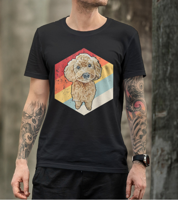 Cute Cavapoo Dog Pet Vintage Retro Stripes T-Shirt