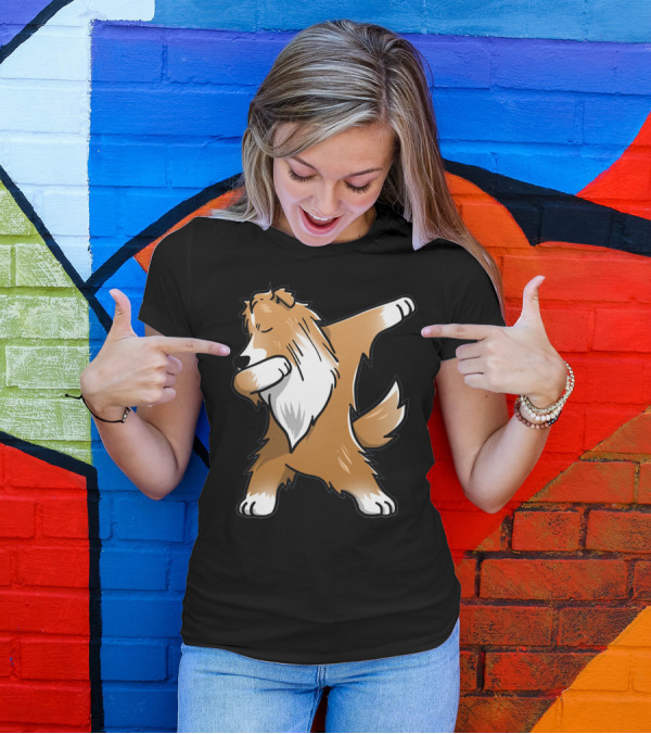 Shetland Sheepdog Sheltie Dabbing Dab Pose T-Shirt