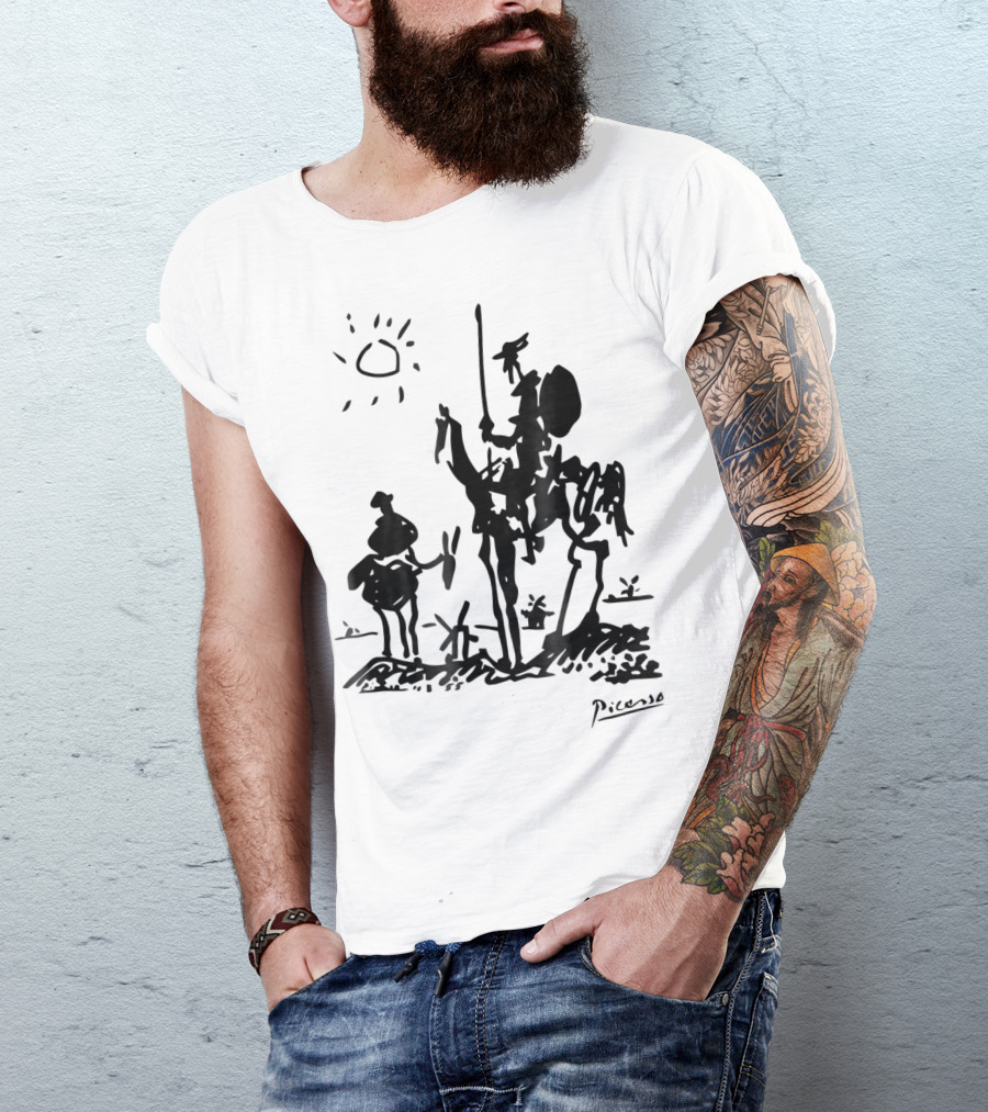 Picasso Don Quixote 1955 Sketch With Sun And Sancho Panza T-Shirt