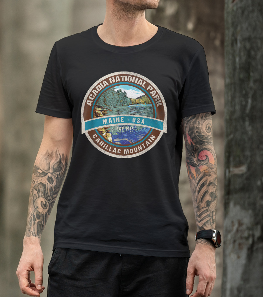 Acadia National Park Maine USA Cadillac Mountain Est 1916 T-Shirt