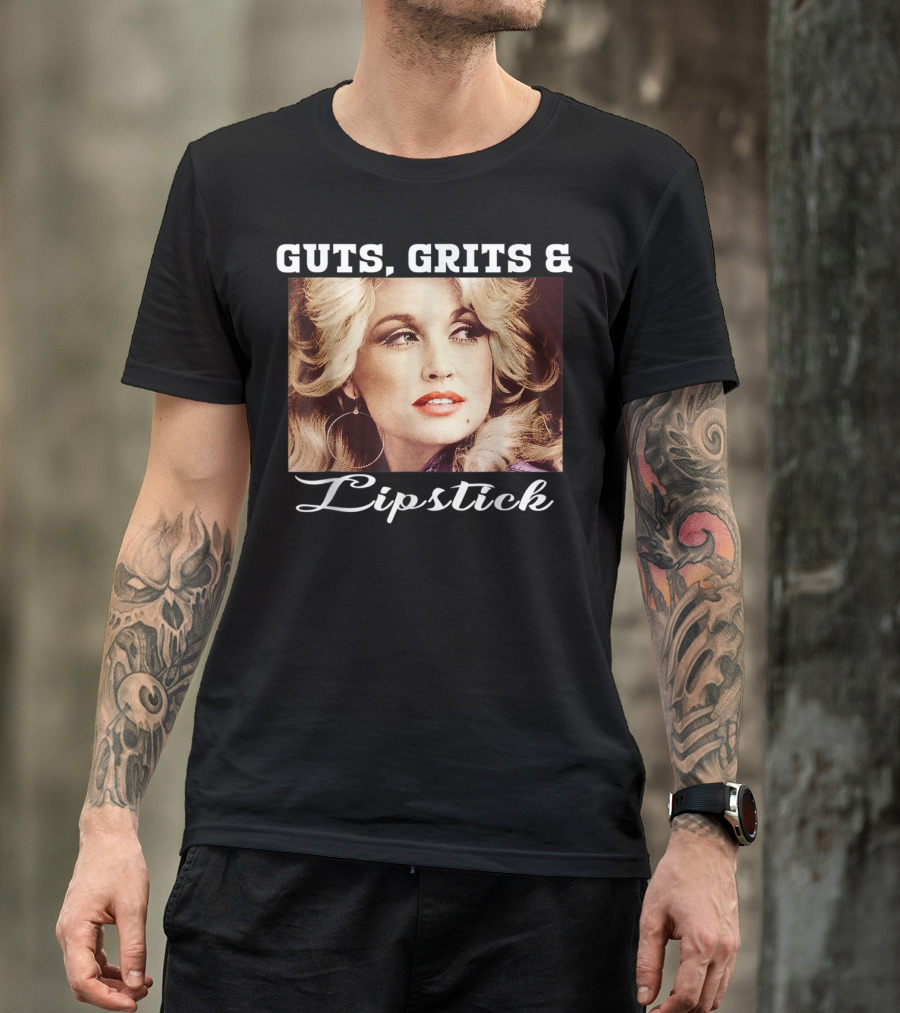 Guts Grits Lipstick Vintage Style Parton T-Shirt