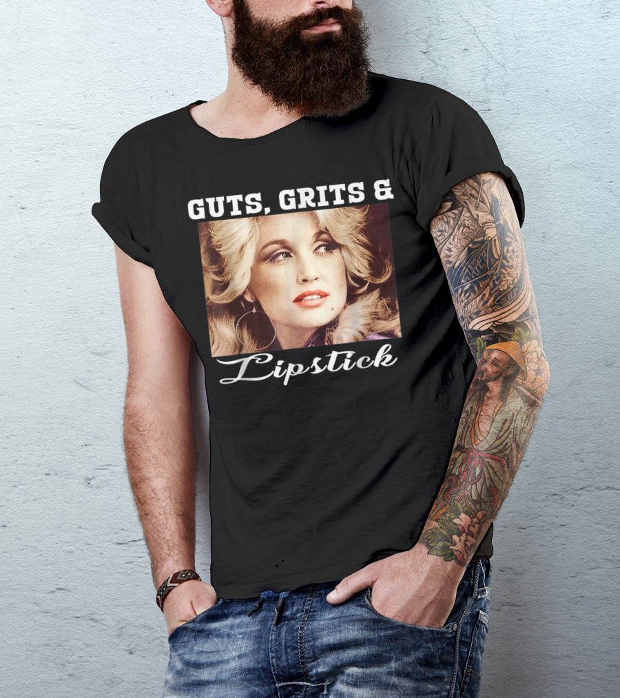 Guts Grits Lipstick Vintage Style Parton T-Shirt