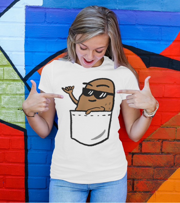 Awesome Hang Loose Potato Shaka In Pocket T-Shirt